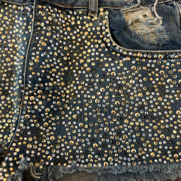 Topshop Rhinestone Shorts - Picture 4 of 6